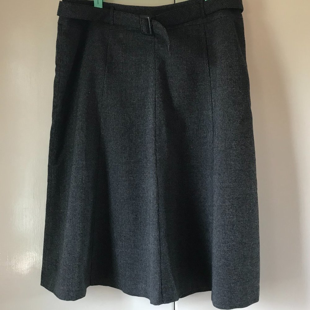 Reitmans Dark Grey A-Line Skirt with Inside Lining & Removable Matching Belt-S11